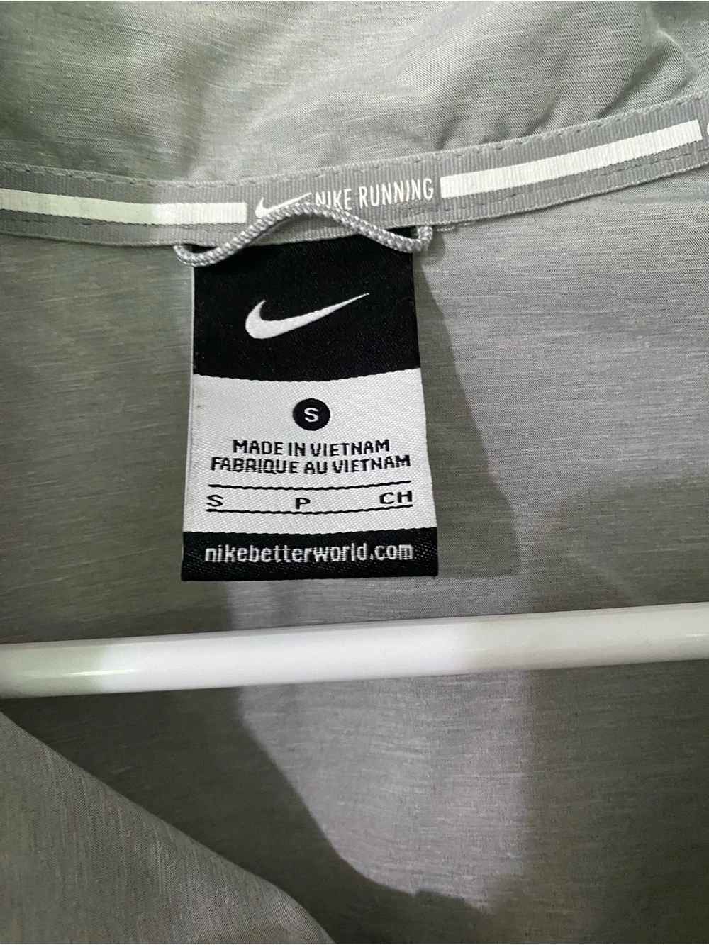 Nike Women's Light Gray Performance Asymmetric Zipper Jacket
